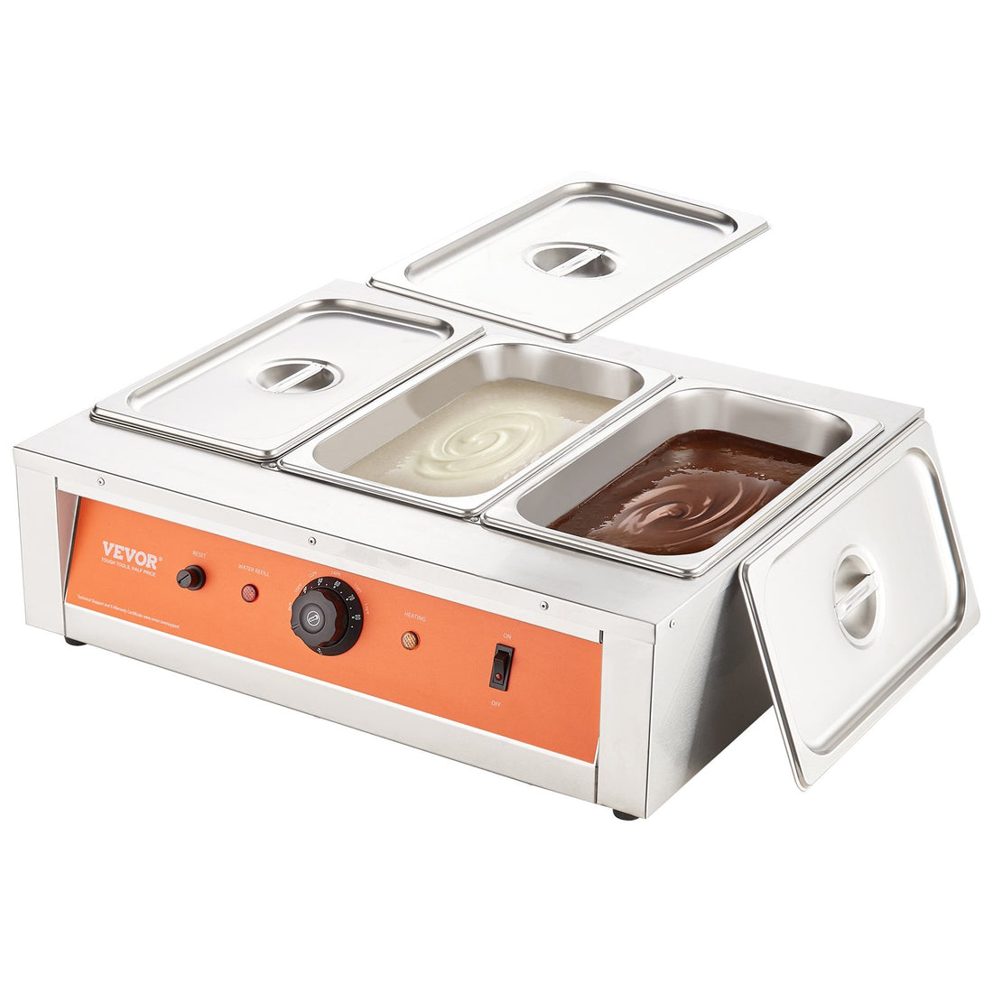 Chocolate Tempering Machine, 26.5 Lbs 3 Tanks Chocolate Melting Pot TEMP Control 86~185F, 1500W Stainless Steel Electric Commercial Food Warmer For Chocolate/Milk/Cream Melting And Heating
