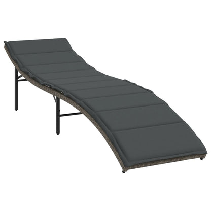 sun lounger with cushions 55x poly rattan