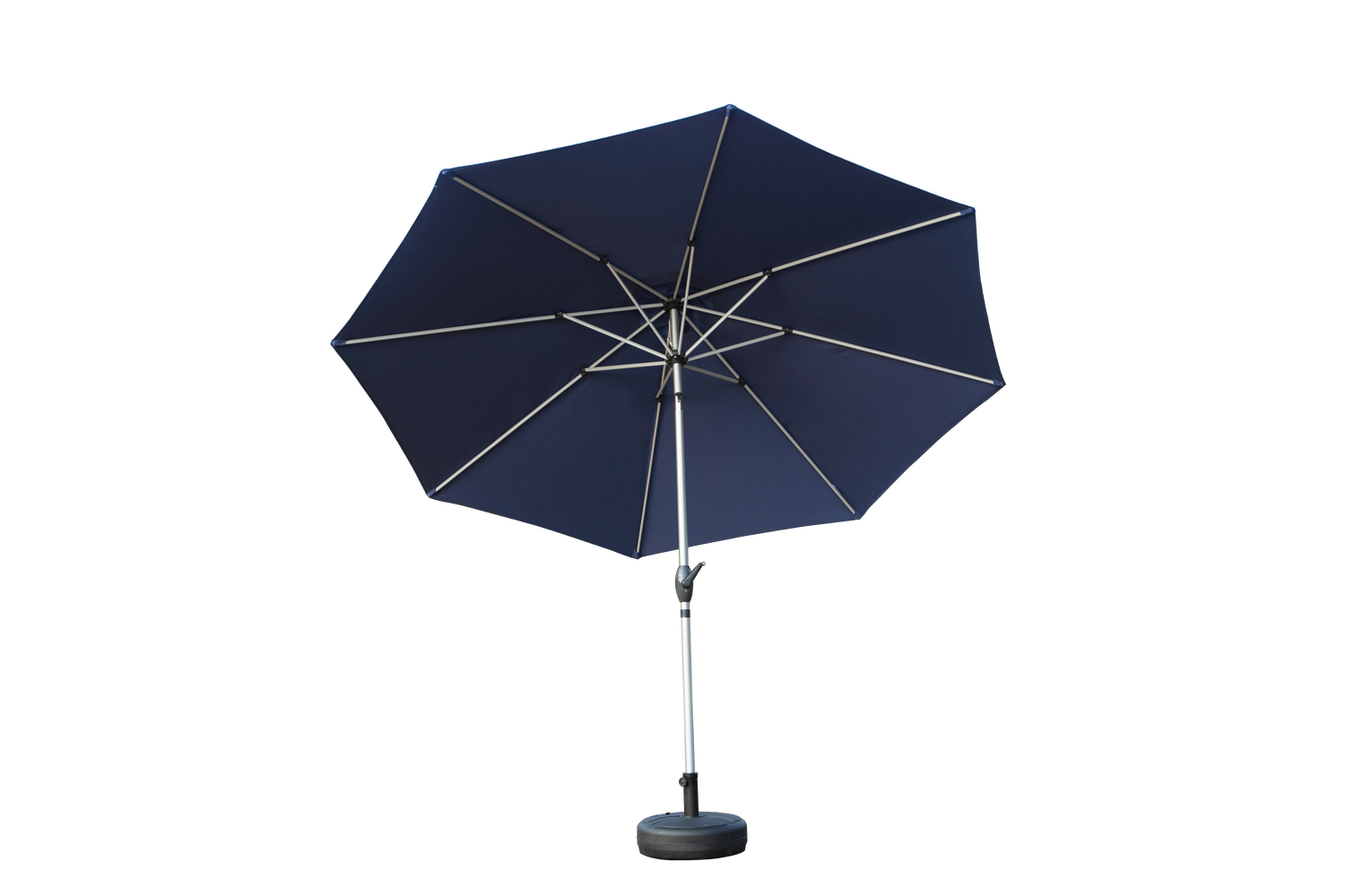 9FT Patio Umbrella, Outdoor Table Umbrella With Push Button Tilt And Crank, UV Protection Waterproof Market Sun Umbrella With 8 Sturdy Ribs For Garden, Deck, Backyard, Pool  Navy Blue