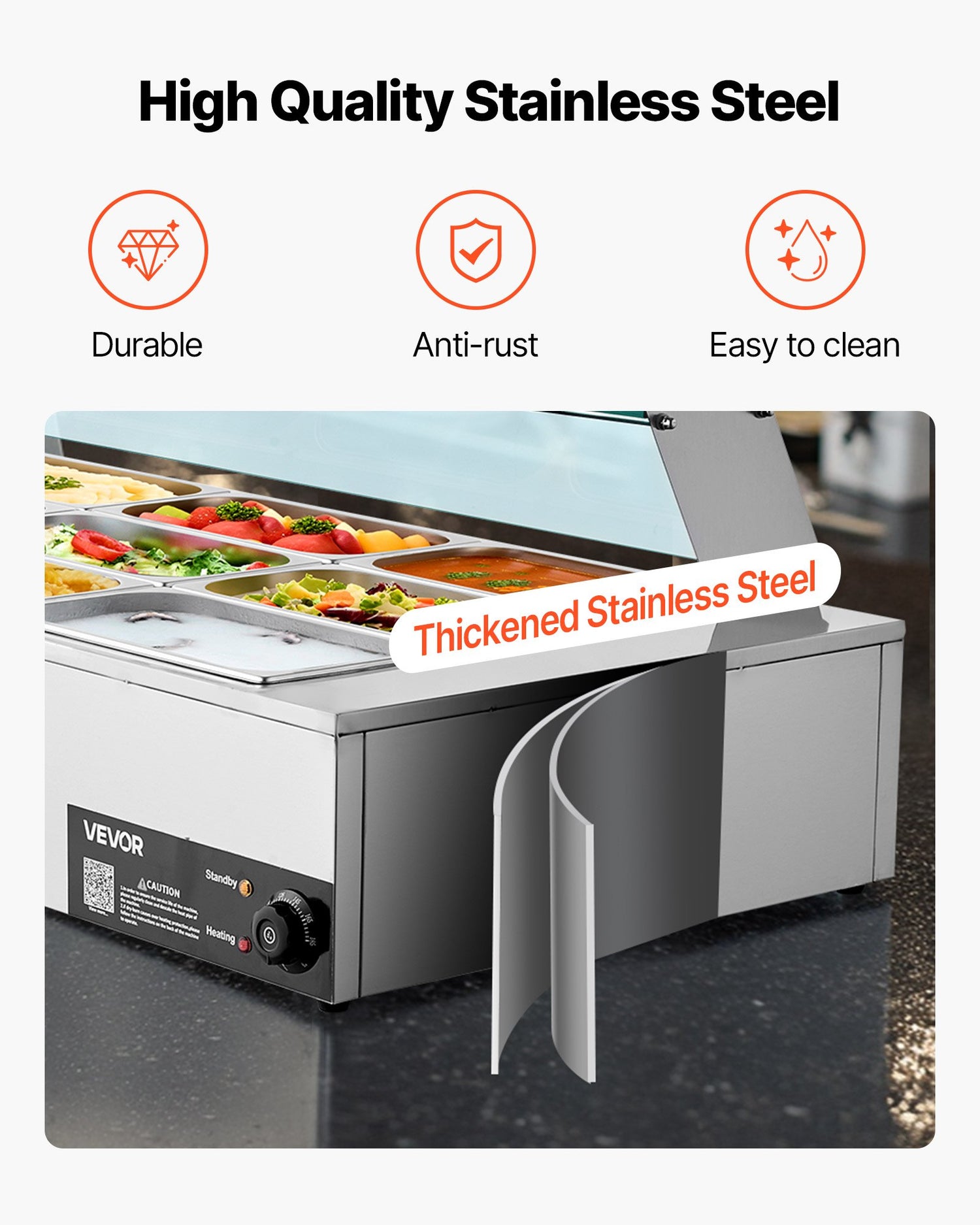 Commercial Food Warmer, 1500W Electric Stainless Steel Steam Food Warmer With Glass Cover, 9-Pan Countertop Buffet Bain Marie With Soup &amp; Perforated Ladles, For Catering, Restaurant &amp; Party