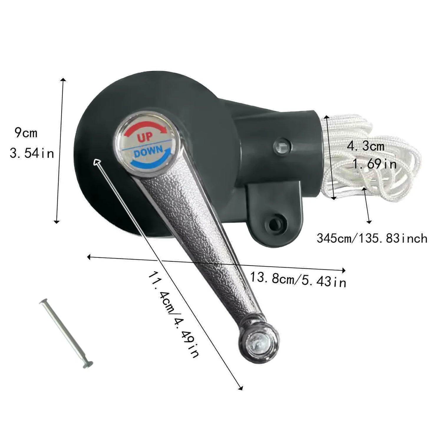 Parasol Hand Crank Replacement Sturdy Patio Umbrella Crank Handle Sunshade Attachment for Lawn Courtyard Picnic Party Pool