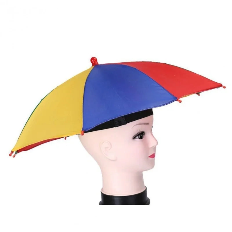 Colorful Foldable Windproof Fish Umbrella Hiking Beach Camping Sun Protecto Head Hat Children Outdoor Creative Sunshine Umbrella
