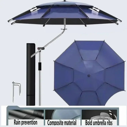 Fishing Umbrella 2.0-2.4M New Fashion Outdoor Sun Protection Windproof Waterproof Parasol Portable Large Beach Umbrella Shade