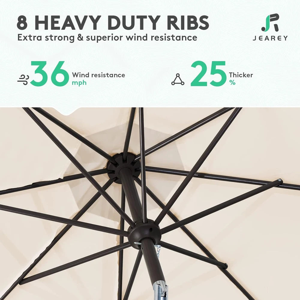 Outdoor Umbrella Folds Inside Pole Big Size Garden Outdoor Aluminum Frame Patio Umbrellas Table Umbrella Outdoor Patio