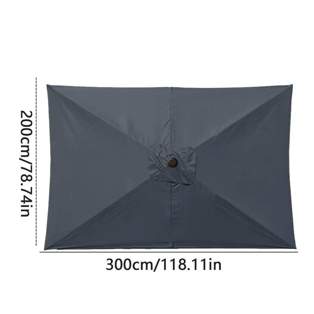 Umbrella Replacement Canopy 200x300cm Heavy Duty Umbrella UV Protection Awning cover Cantilever Parasol Top For Deck Backyard