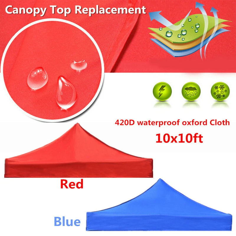Foldable Tent Top Cloth Rainproof Canopy Top Cover Replacement Four-Corner Tent Cloth Outdoor Parasol Sun Shade Gazebo Top Cover