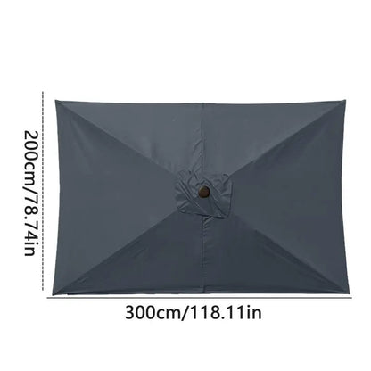 Rectangular Parasol Cloth Replacement 200x300cm Outdoor Backyard Garden Rainproof Square Patio Umbrella Cloth Replacement Canopy