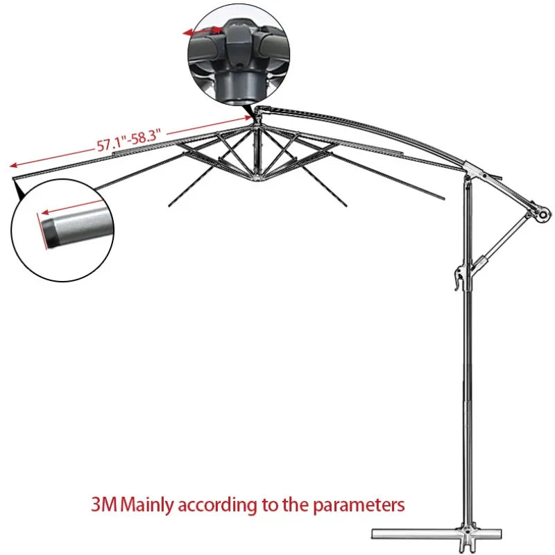 6 Ribs/8 Ribs Parasol Replacement Cloth Without Stand Parasol Umbrella Cover Waterproof Sunshade Cloth Canopy Patio Garden Cover