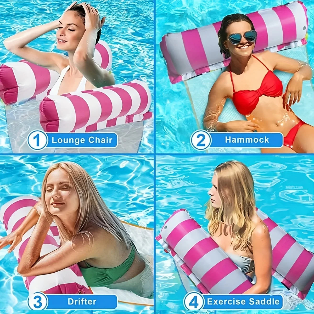 Premium Striped Swimming Pool Loungers - Durable Sunbathing Mattresses, Perfect for Pool Parties &amp; Beach Adventures