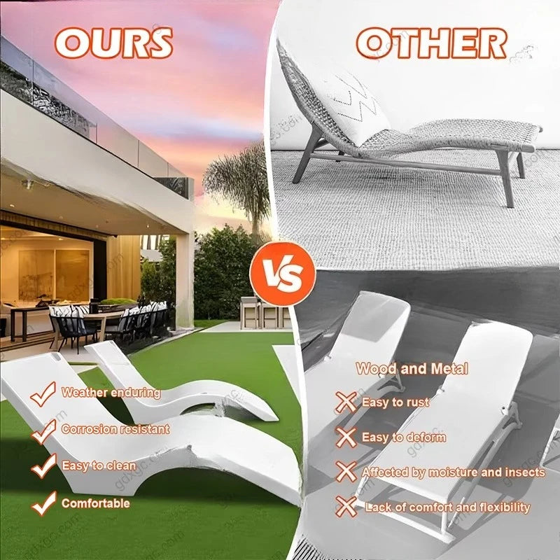 Garden Pool Resort Furniture Outdoor Loungers Water Sun Loungers