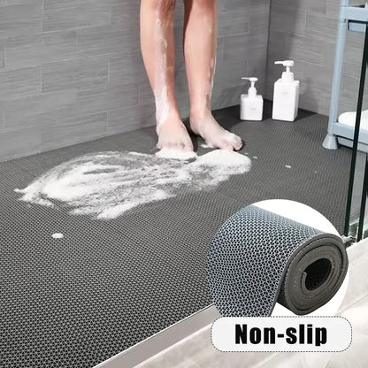 Drainage Non Slip Commercial Floor Mat PVC Drainage Bathroom Pool Floor Mat Mesh Big Hollow Door Mat Roll for Swim Pool