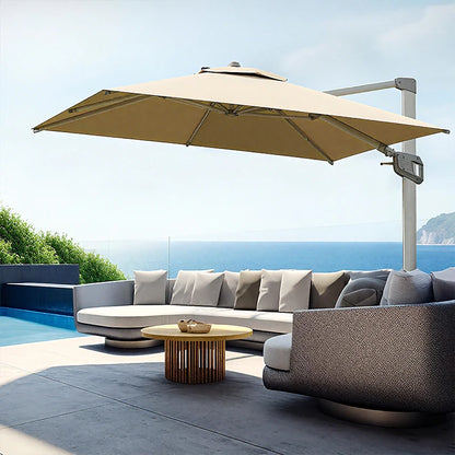 Outdoor Aluminum Roman Parasol Umbrella 9ft Waterproof for Patio Garden Courtyard Hotel Use-Modern Design