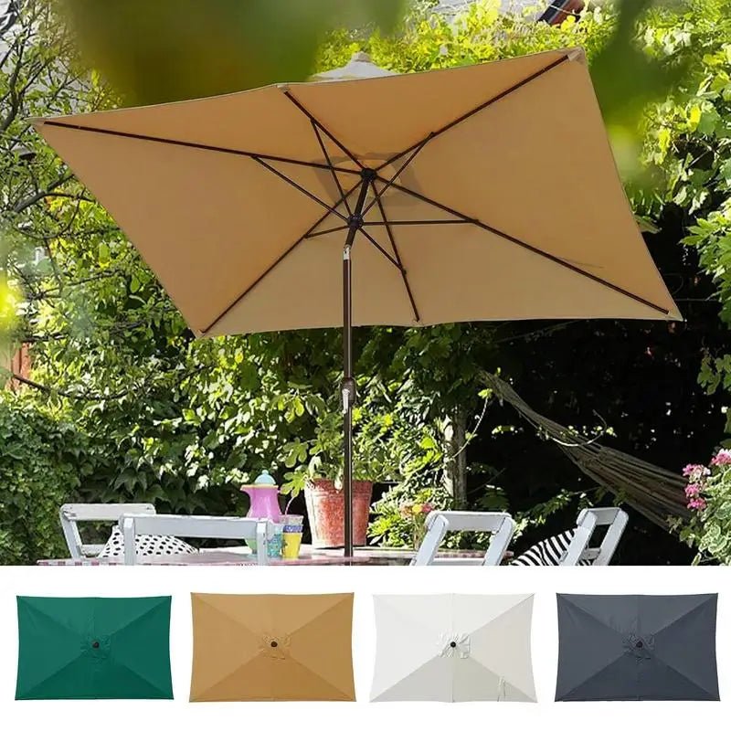 2x3m Rectangular Patio Umbrella Cloth Replacement Canopy Summer UV Protection Cantilever Parasol Top For Outdoor Deck Backyard