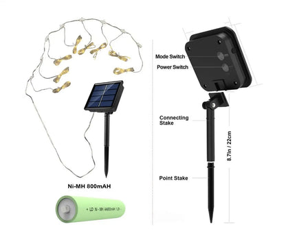 Solar Umbrella String Light 104 LED Parasol String Lamp With 8 Lighting Mode Waterproof Outdoor Lighting Beach Garden Decoration
