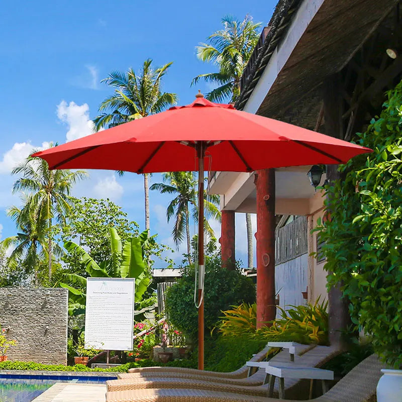 2/2.7/3M Parasol Replacement Cloth Without Stand Parasol Umbrella Cover Waterproof Sunshade Cloth Canopy Patio Garden Cover