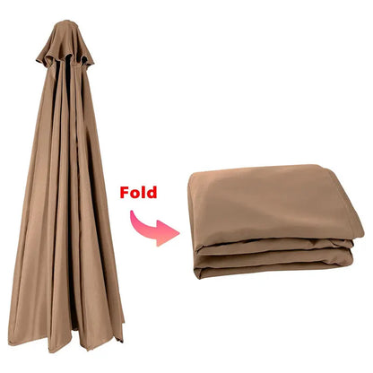 2/2.7/3M Parasol Replacement Cloth Without Stand Parasol Umbrella Cover Waterproof Sunshade Cloth Canopy Patio Garden Cover