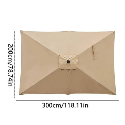 Umbrella Replacement Canopy 200x300cm Heavy Duty Umbrella UV Protection Awning cover Cantilever Parasol Top For Deck Backyard