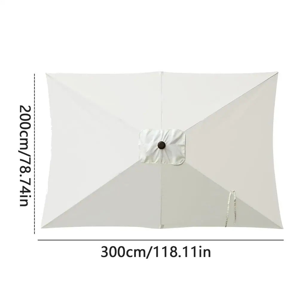 Rectangular Parasol Cloth Replacement 200x300cm Outdoor Backyard Garden Rainproof Square Patio Umbrella Cloth Replacement Canopy