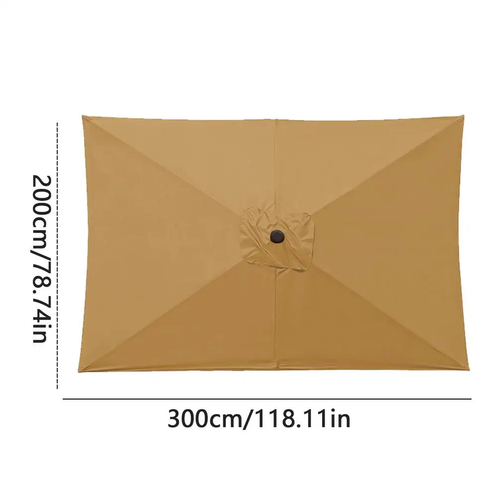 Rectangular Parasol Cloth Replacement 200x300cm Outdoor Backyard Garden Rainproof Square Patio Umbrella Cloth Replacement Canopy