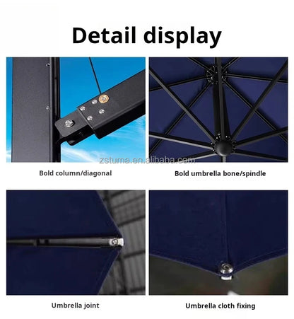 Heavy Duty Windproof 3.5mRound Cantilever Aluminum Outdoor Patio Umbrella  Large Garden Parasols Outdoor Patio Umbrellas