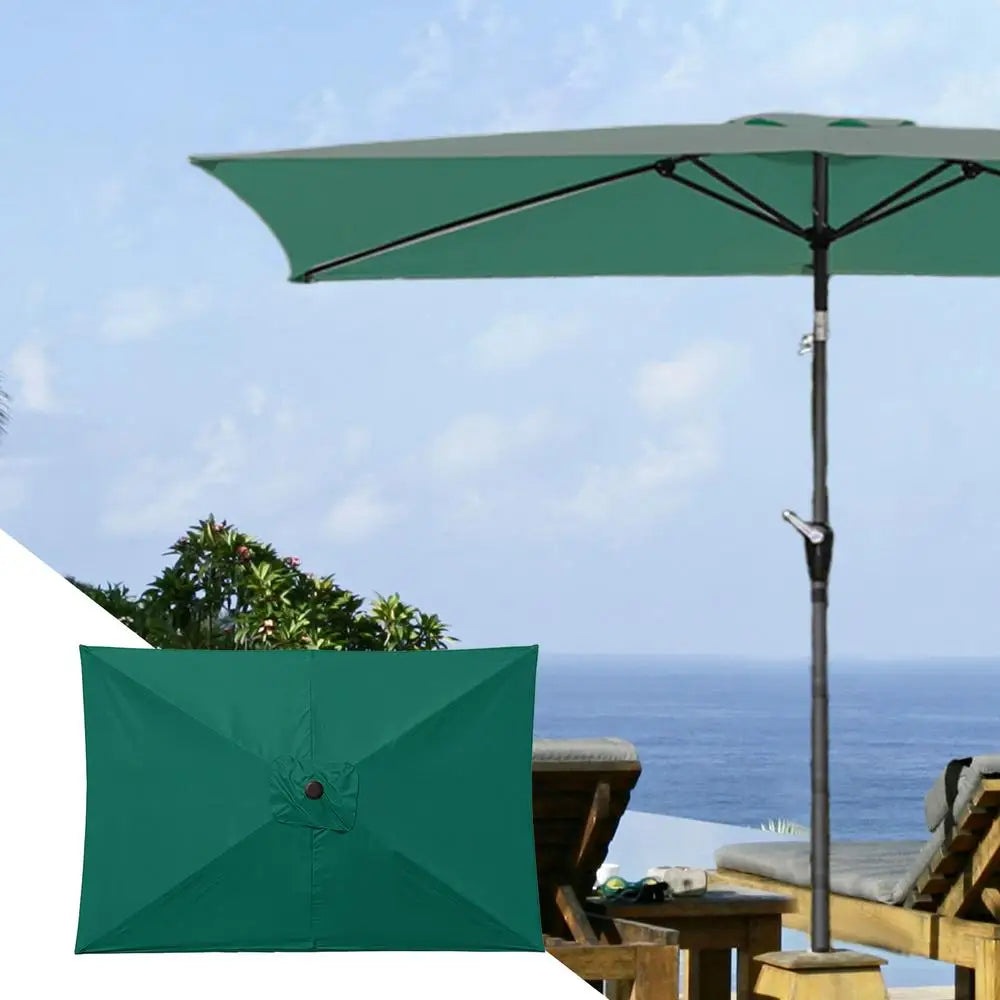 2x3m Rectangular Patio Umbrella Cloth Replacement Canopy Summer UV Protection Cantilever Parasol Top For Outdoor Deck Backyard