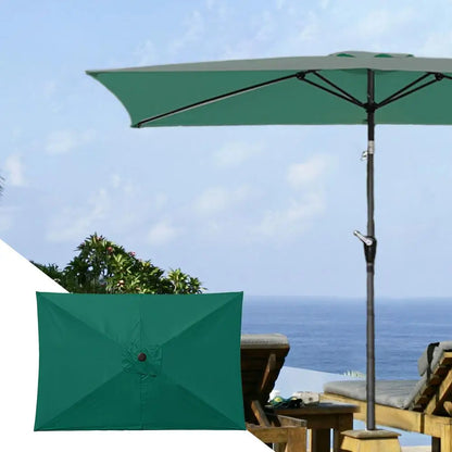 2x3m Rectangular Patio Umbrella Cloth Replacement Canopy Summer UV Protection Cantilever Parasol Top For Outdoor Deck Backyard