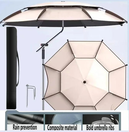 Fishing Umbrella 2.0-2.4M New Fashion Outdoor Sun Protection Windproof Waterproof Parasol Portable Large Beach Umbrella Shade
