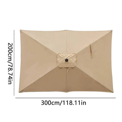 Umbrella Replacement Canopy 200x300cm Heavy Duty Umbrella UV Protection Awning cover Cantilever Parasol Top For Deck Backyard