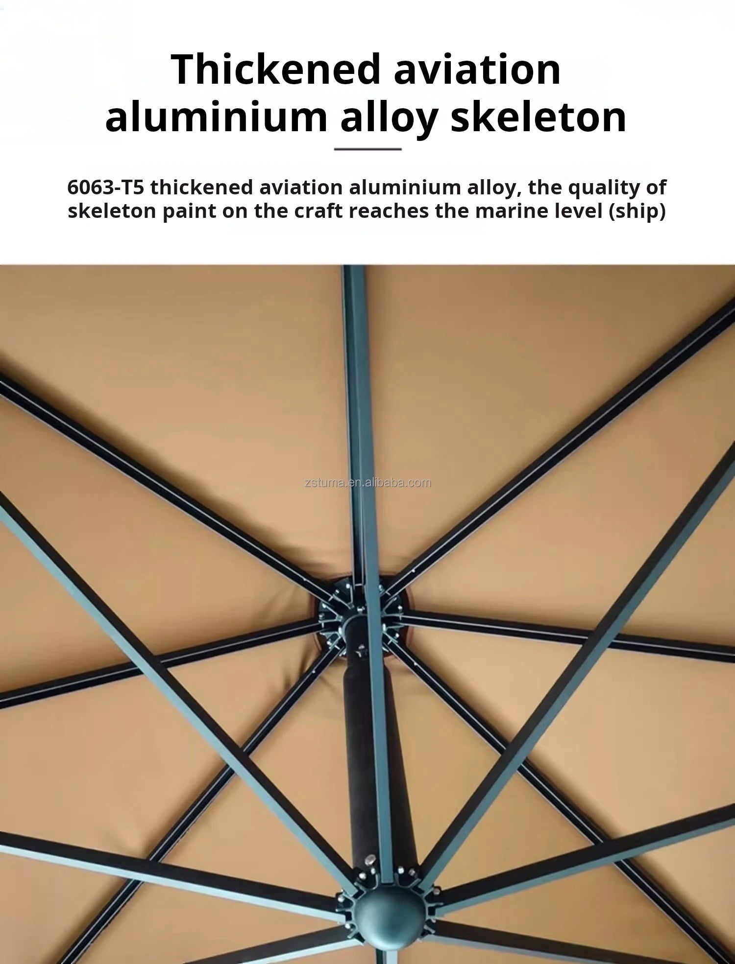 Heavy Duty Windproof 3.5mRound Cantilever Aluminum Outdoor Patio Umbrella  Large Garden Parasols Outdoor Patio Umbrellas