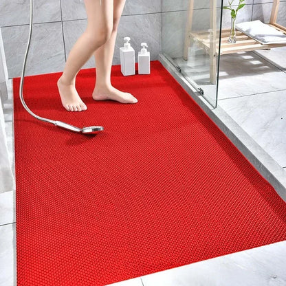 Hollow Non-slip Drainage Floor Mat Bathroom Damp Area Door Shower Floor Mat Multi-functional Kitchen Waterproof Plastic Carpet
