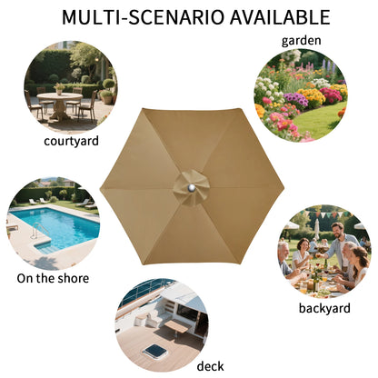 Parasol Replacement Cloth Outdoor Garden 2/2.5/2.7/3M Umbrella Cover Waterproof Sunshade Canopy For 6 Ribs/8 Ribs Parasol Cover