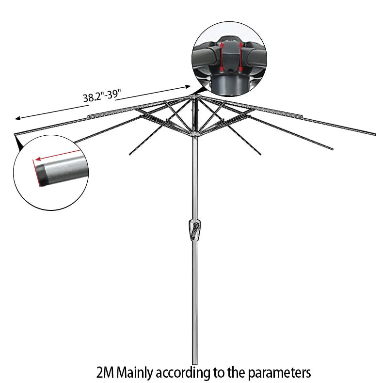 6 Ribs/8 Ribs Parasol Replacement Cloth Without Stand Parasol Umbrella Cover Waterproof Sunshade Cloth Canopy Patio Garden Cover