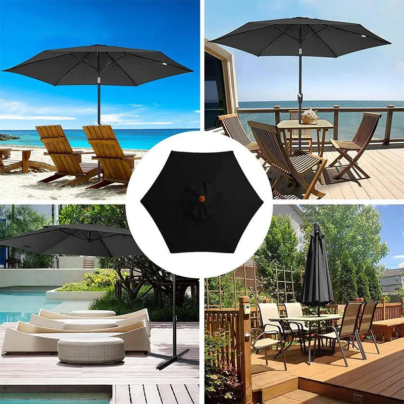 2/2.7/3M Parasol Replacement Cloth Without Stand Parasol Umbrella Cover Waterproof Sunshade Cloth Canopy Patio Garden Cover