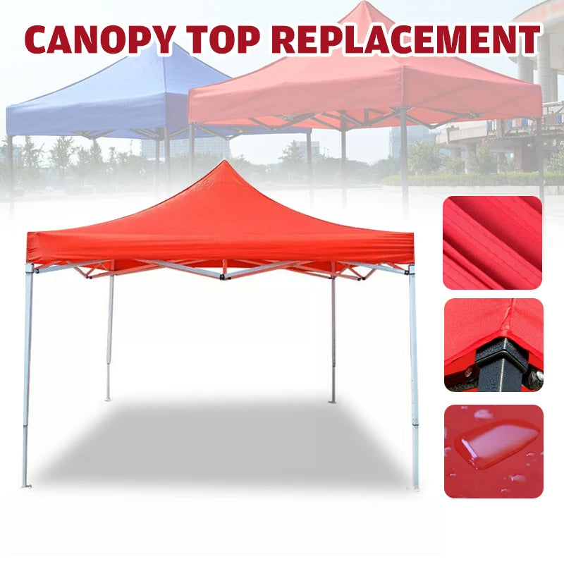 Foldable Tent Top Cloth Rainproof Canopy Top Cover Replacement Four-Corner Tent Cloth Outdoor Parasol Sun Shade Gazebo Top Cover