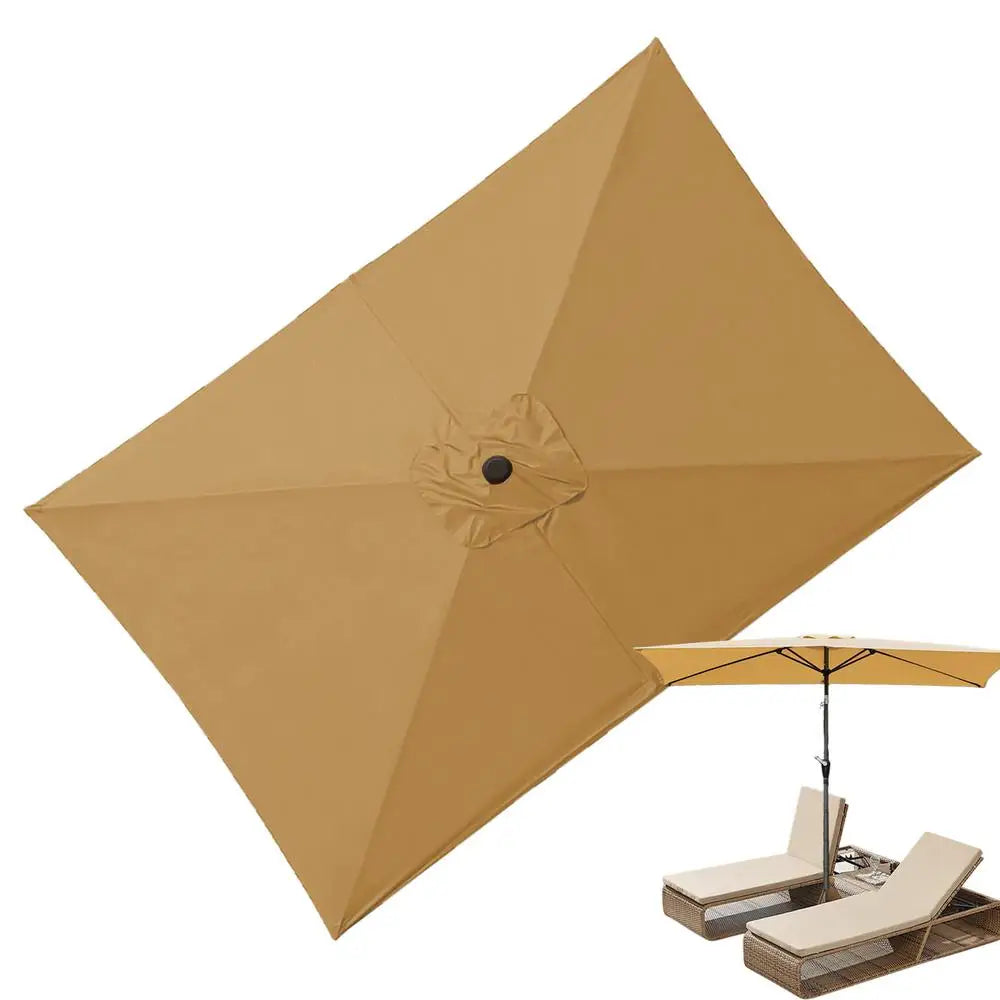 2x3m Rectangular Patio Umbrella Cloth Replacement Canopy Summer UV Protection Cantilever Parasol Top For Outdoor Deck Backyard
