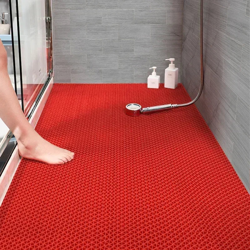 Drainage Non Slip Commercial Floor Mat PVC Drainage Bathroom Pool Floor Mat Mesh Big Hollow Door Mat Roll for Swim Pool