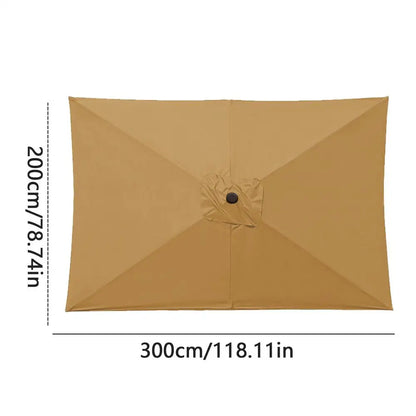 2x3m Rectangular Patio Umbrella Cloth Replacement Canopy Summer UV Protection Cantilever Parasol Top For Outdoor Deck Backyard