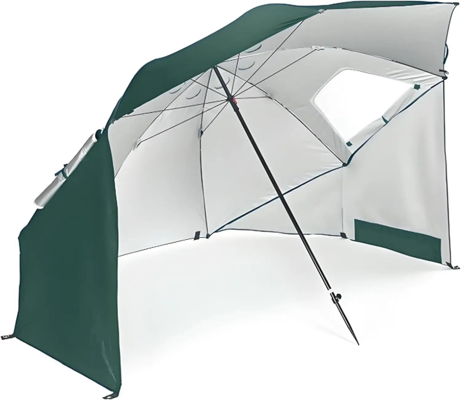 Windproof Beach Umbrella UPF 50+ With Sand Anchor &amp; Tilt Portable Foldable Sunshade For Patio Garden Pool Backyard Lawn Outdoor