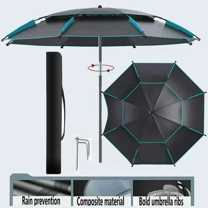 Fishing Umbrella 2.0-2.4M New Fashion Outdoor Sun Protection Windproof Waterproof Parasol Portable Large Beach Umbrella Shade