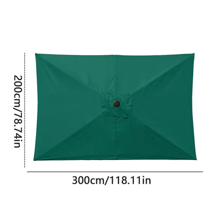 Rectangular Parasol Cloth Replacement 200x300cm Outdoor Backyard Garden Rainproof Square Patio Umbrella Cloth Replacement Canopy