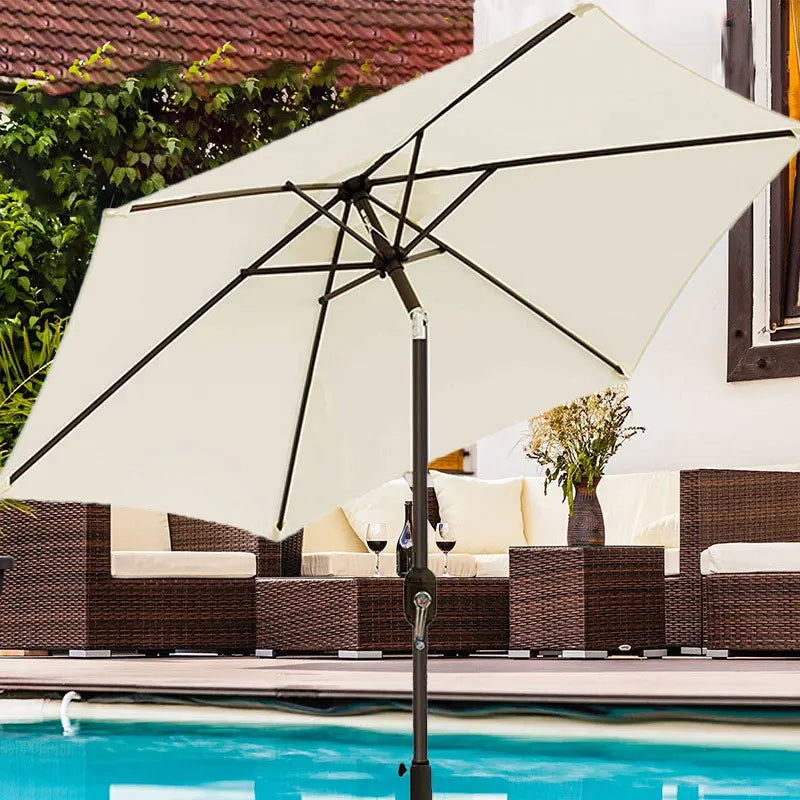 2/2.7/3M Parasol Replacement Cloth Without Stand Parasol Umbrella Cover Waterproof Sunshade Cloth Canopy Patio Garden Cover