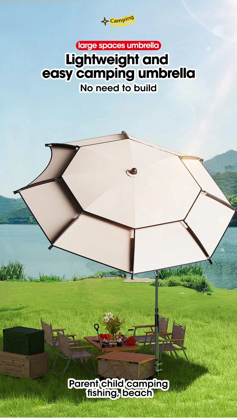 Fishing Umbrella 2.0-2.4M New Fashion Outdoor Sun Protection Windproof Waterproof Parasol Portable Large Beach Umbrella Shade