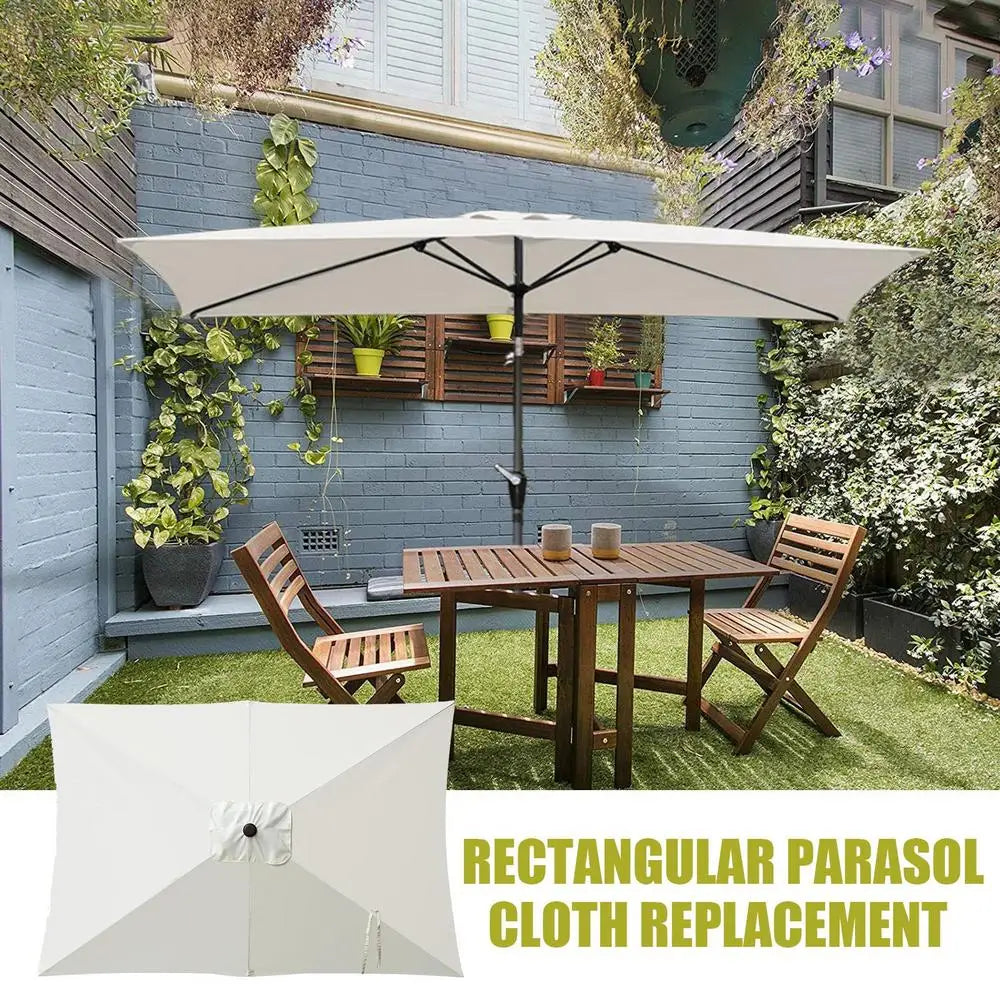 2x3m Rectangular Patio Umbrella Cloth Replacement Canopy Summer UV Protection Cantilever Parasol Top For Outdoor Deck Backyard