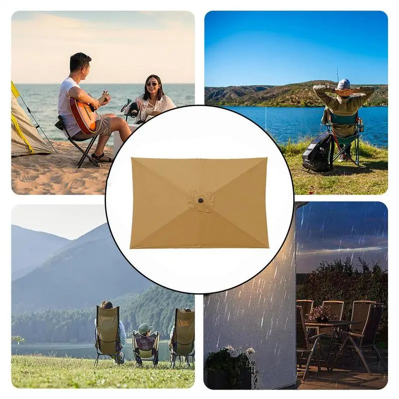 Rectangular Parasol Cloth Replacement 200x300cm Outdoor Backyard Garden Rainproof Square Patio Umbrella Cloth Replacement Canopy