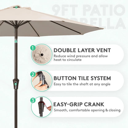 Outdoor Umbrella Folds Inside Pole Big Size Garden Outdoor Aluminum Frame Patio Umbrellas Table Umbrella Outdoor Patio