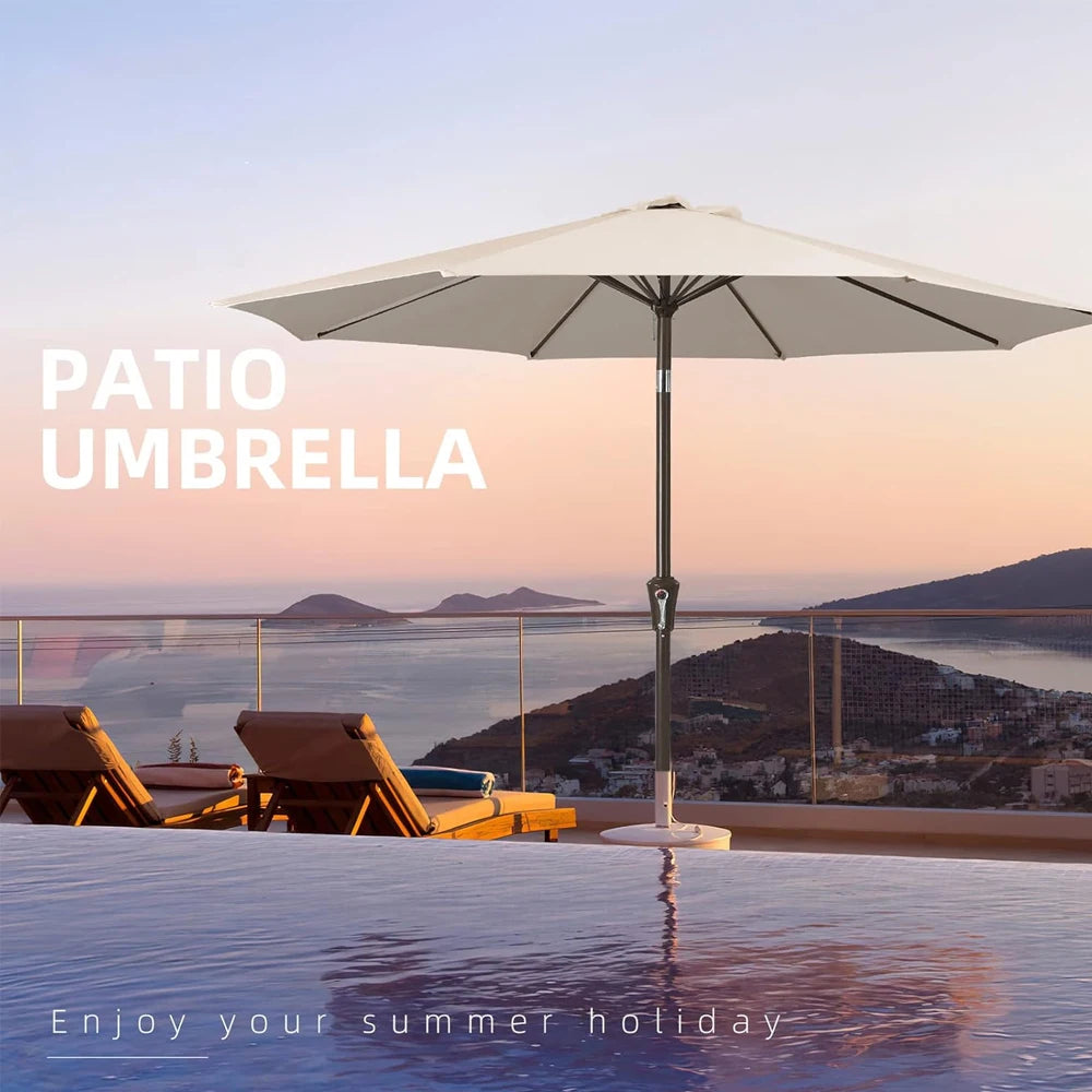Outdoor Umbrella Folds Inside Pole Big Size Garden Outdoor Aluminum Frame Patio Umbrellas Table Umbrella Outdoor Patio