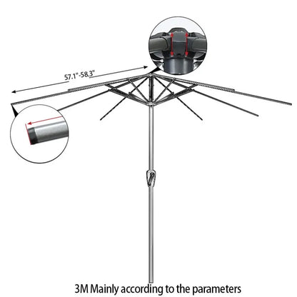 6 Ribs/8 Ribs Parasol Replacement Cloth Without Stand Parasol Umbrella Cover Waterproof Sunshade Cloth Canopy Patio Garden Cover