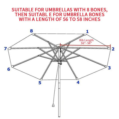 2/2.7/3M Parasol Replacement Cloth Without Stand Parasol Umbrella Cover Waterproof Sunshade Cloth Canopy Patio Garden Cover