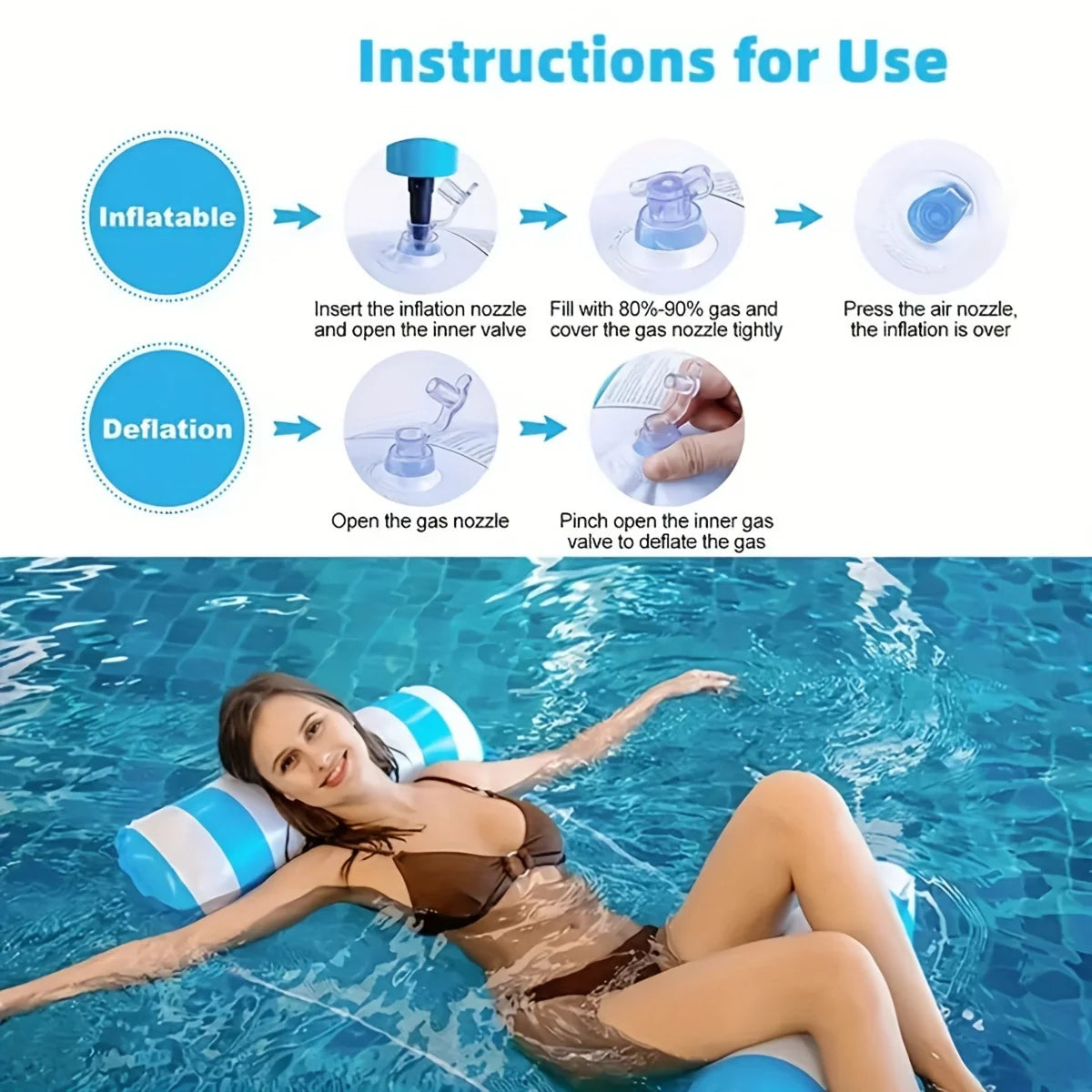 Premium Striped Swimming Pool Loungers - Durable Sunbathing Mattresses, Perfect for Pool Parties &amp; Beach Adventures