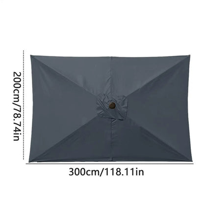 Rectangular Parasol Cloth Replacement 200x300cm Outdoor Backyard Garden Rainproof Square Patio Umbrella Cloth Replacement Canopy